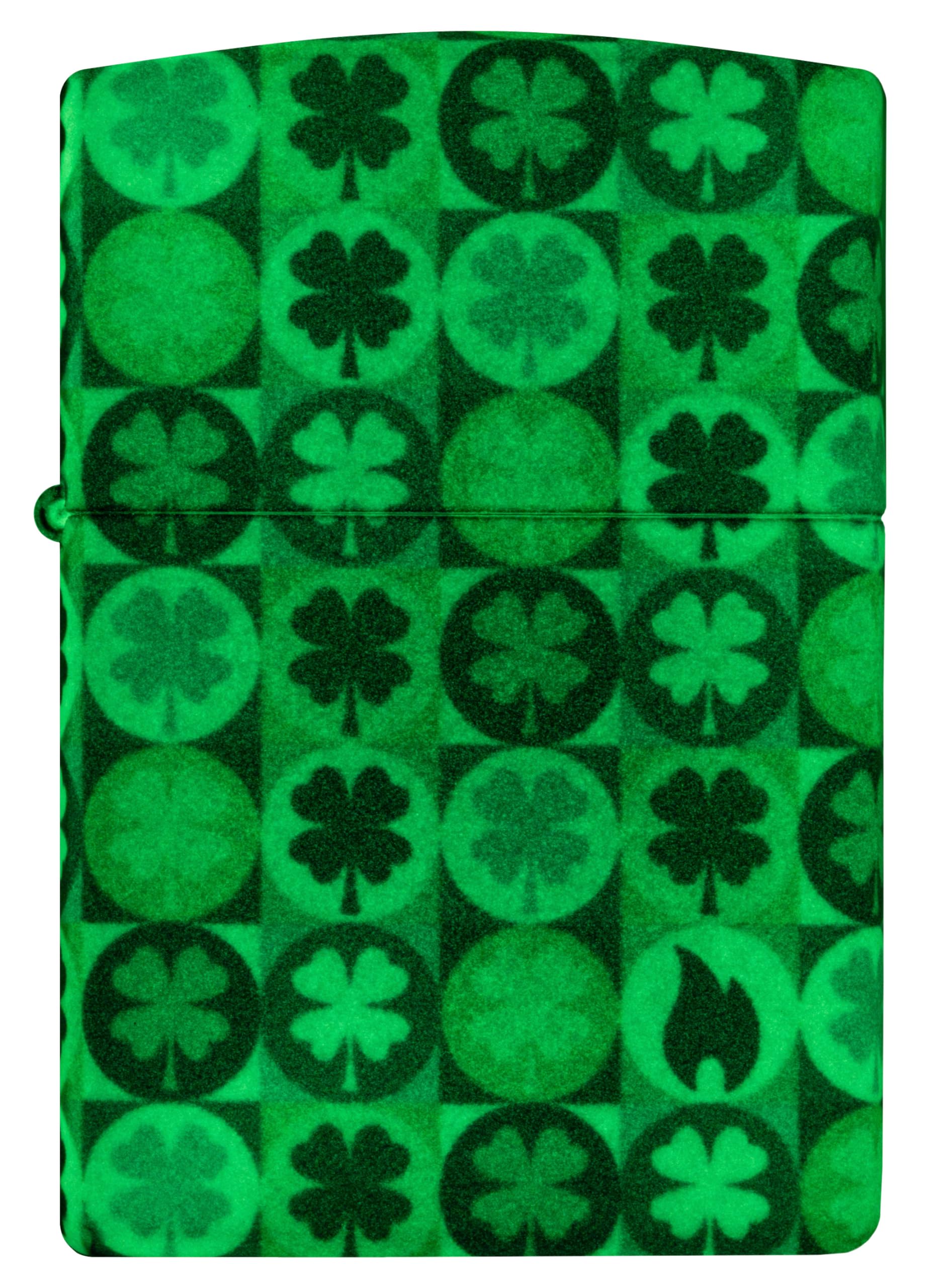 Zippo Briquet Tempête - Modèle Clover avec Trèfles - Vert 540 Color, Lueur dans Le Noir - Rechargeable - Réutilisable - Design Coupe-Vent - Coffret Cadeau - Fabriqué aux États-Unis