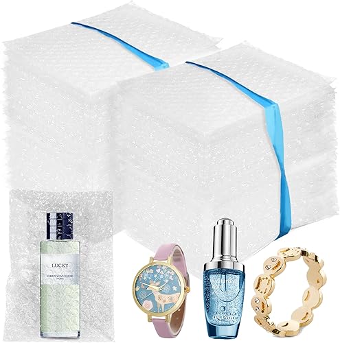 100 bolsas de burbujas, bolsa de burbujas pequeñas de 4 x 6 pulgadas, bolsa de envoltura acolchada de burbujas transparentes a prueba de golpes,