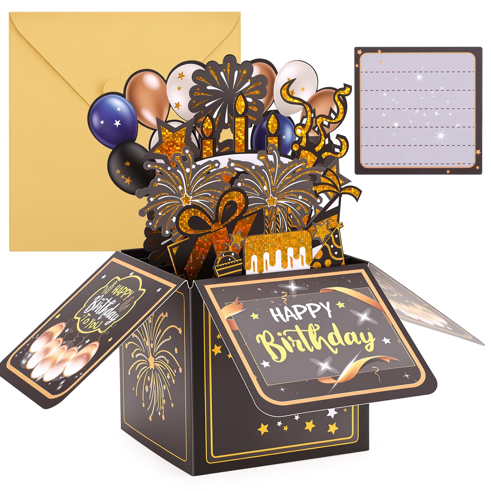 Birthday Card, 3D Pop Up Box Happy Birthday Cards Gift Box with Envelope