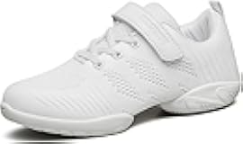 Girls White Cheerleading Dance Shoes Breathable Youth Cheer Competition Sneakers Athletic Training Tennis Shoes