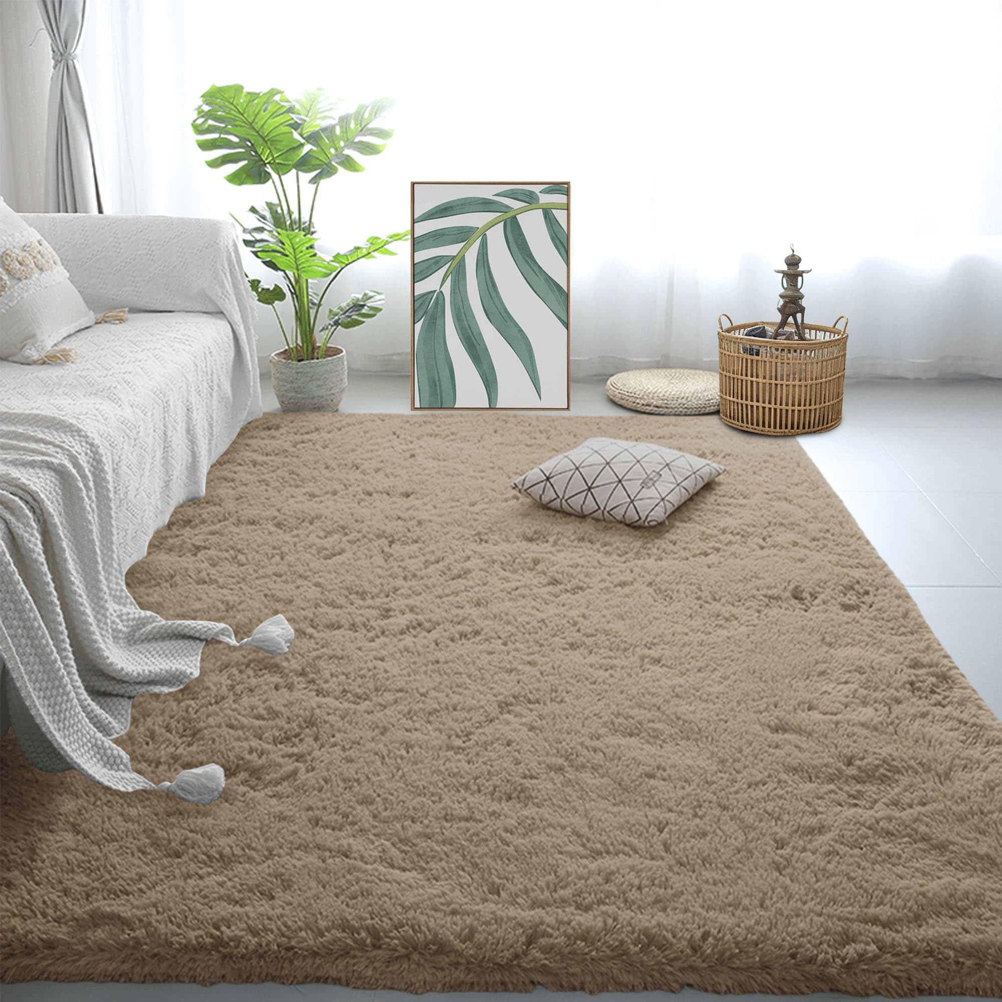 Tapis de salon facile à nettoyer fausse fourrure 130x280
