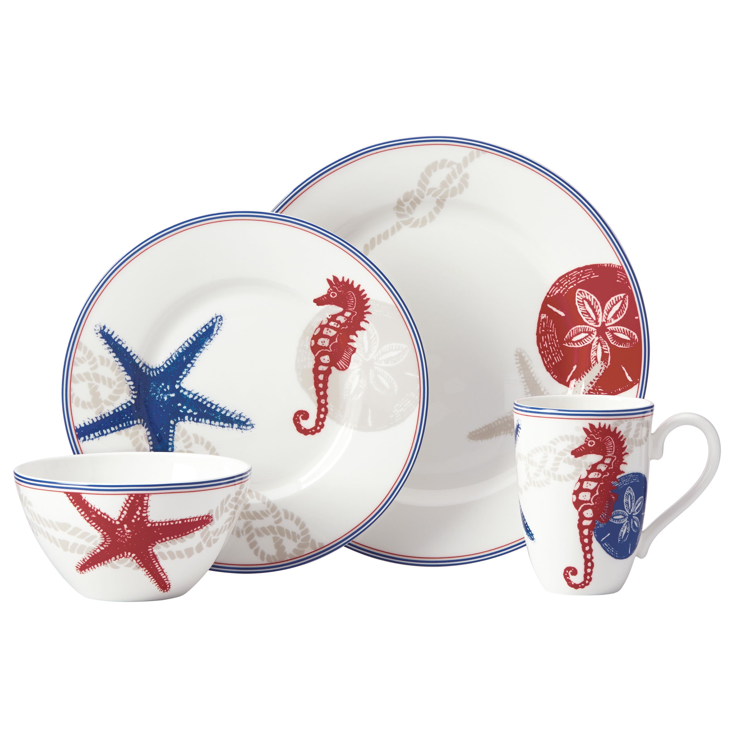 Amazon.com | Lenox 4 Piece Oceanside Place Setting Dinnerware Set