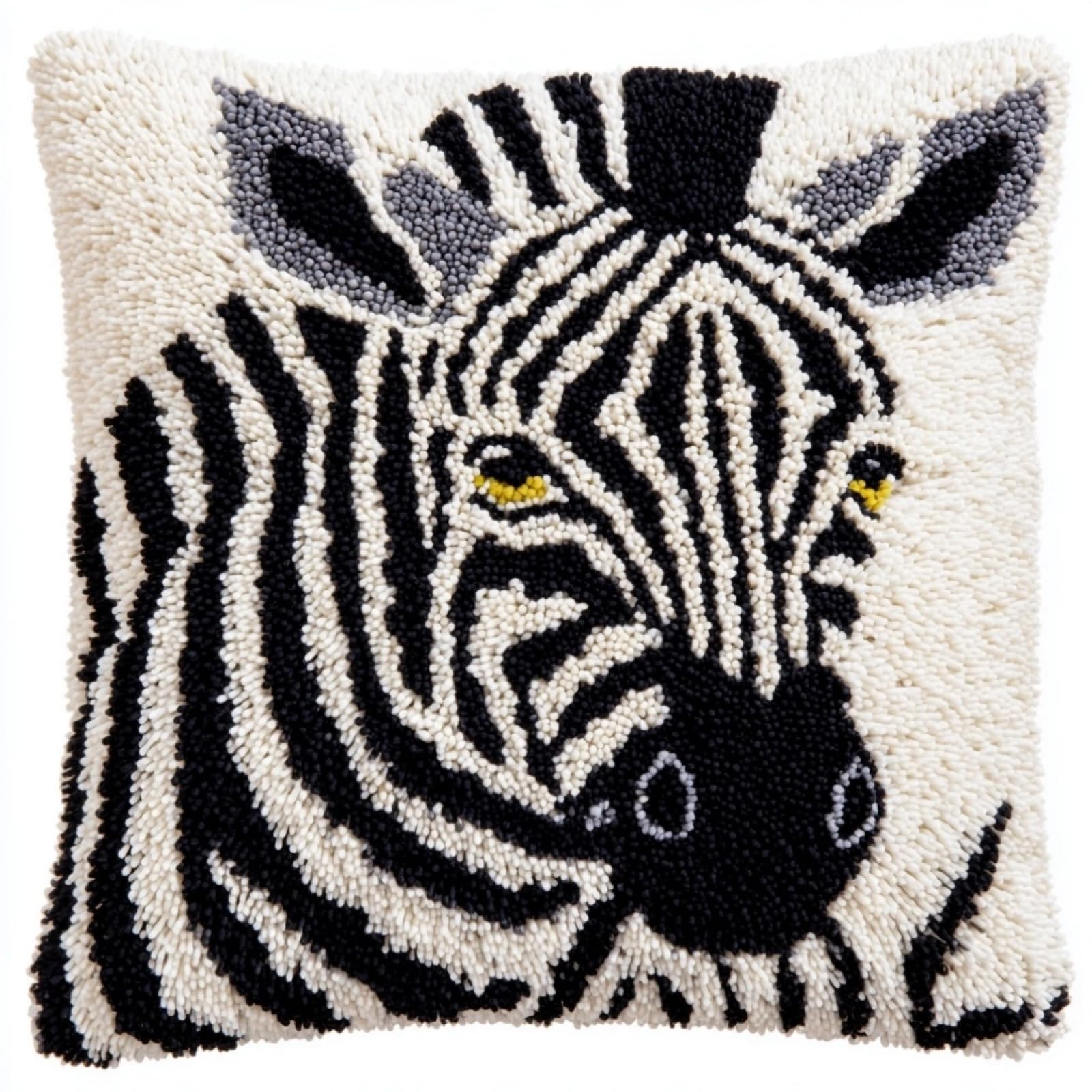 Axiangzik Zebra Diy Latch Hook Pillow Kit,