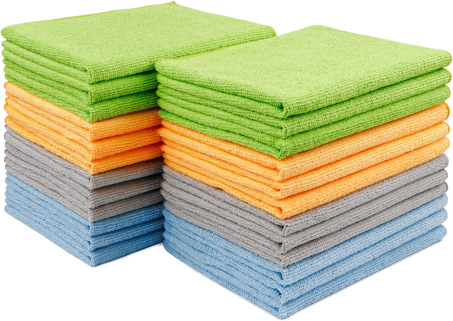 Microfiber Cleaning Cloth 24 Pack, Microfiber Towels for Cars, Soft & Absorbent Cleaning Rags, Premium Lint Free Shop Towels for House, Kitchen, Car, 12inx16in