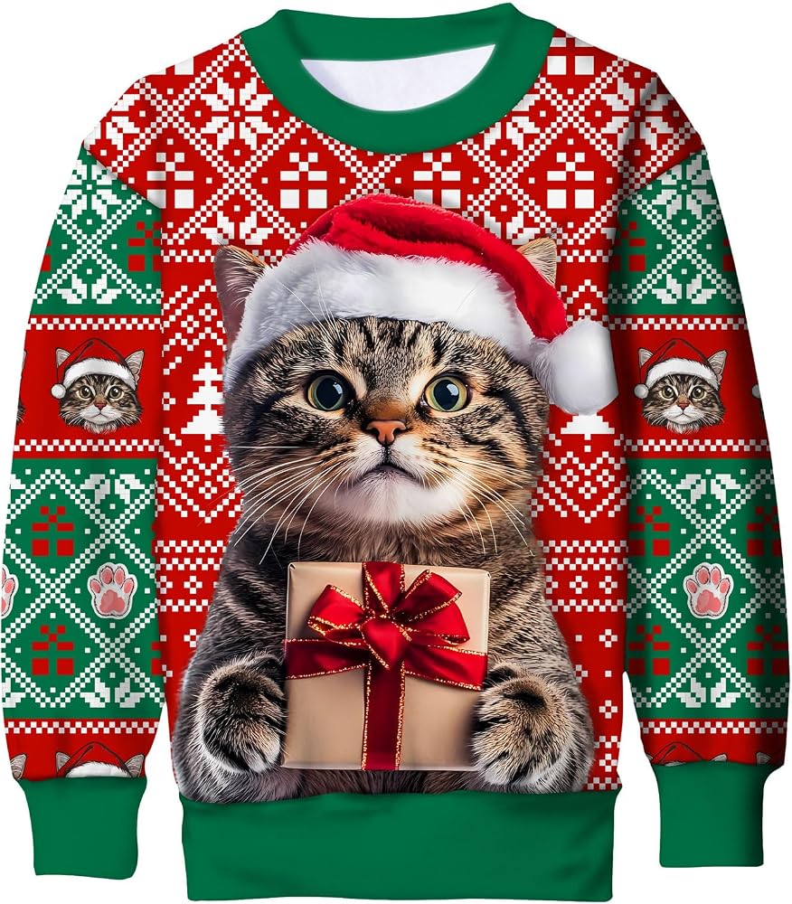 Funnycokid Kids Ugly Christmas Sweater Girls Boys Sweatshirt 4-16 Years — 사진 1