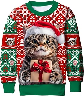 Funnycokid Kids Ugly Christmas Sweater Girls Boys Sweatshirt 4-16 Years