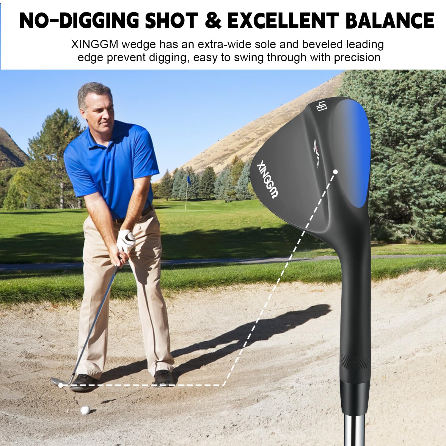 Geschmiedetes Golfkeil-Set für Männer oder Einzeln, 48/50/52/54/56/58/60 Grad Spaltkeil, Sandkeil, Lob Wedge für Rechtshänder, gefräste Fläche für mehr Spin, leicht aus dem Bunker zu entkommen