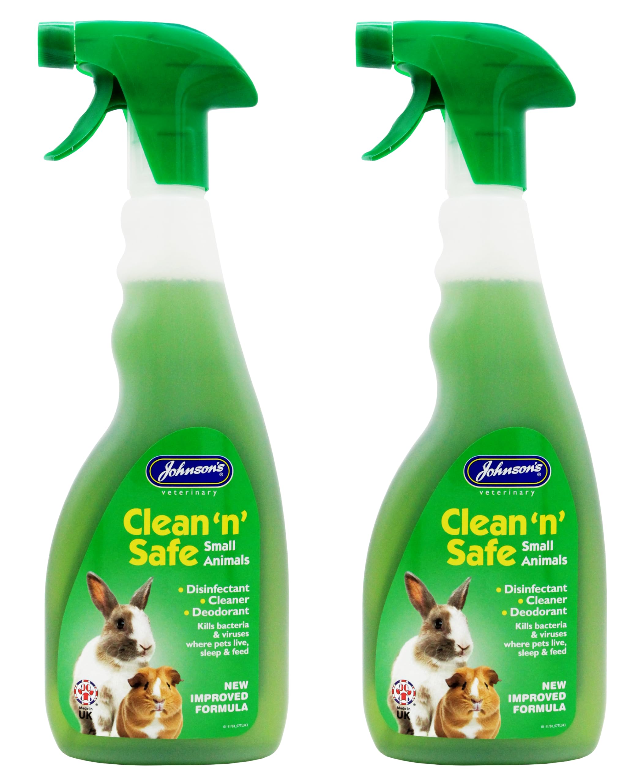 (2 Pack) Johnson's Vet - Safe Pet Disinfectant for Small Animals 500ml