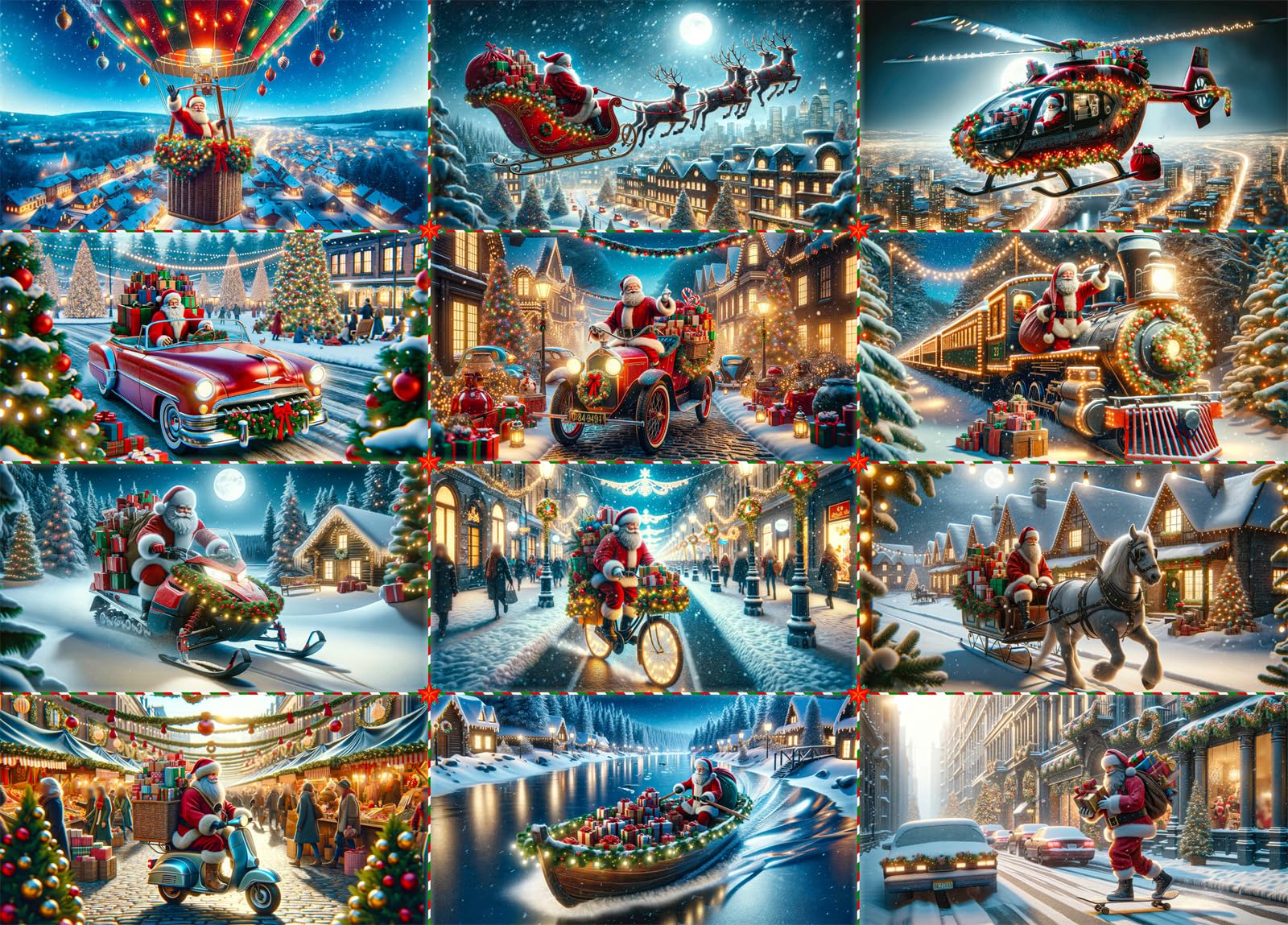Busy Santa Claus Christmas Jigsaw Puzzles for Adults 1000 Christmas Jigsaws 1000 Pieces for Adults