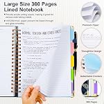 Les carnets Spiral Journal pour le travail, 300 Pages 5 Sujet Notebook College Règle avec les séparateurs & Tabs, Journal des notes pour les étudiantes Note-Takeing et Organisateur (Navy Marble, B5(8 po x 10 po))