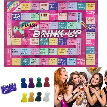 Drinking Board Games for Adults Tipsy Drinking Game Land Funny Party Interactive for Game Night, Birthday, Family Play or Any Occasion Age 21+