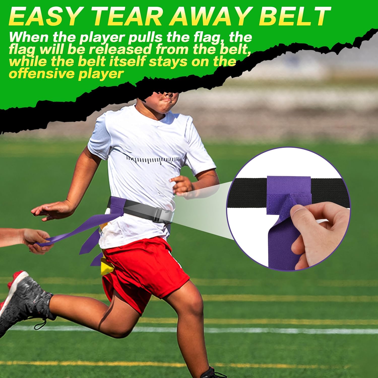 Flag Football Belts,28 Set of Player Adjustable Flag Football Set with 84 Flags for Youth and Adults Training Equipment