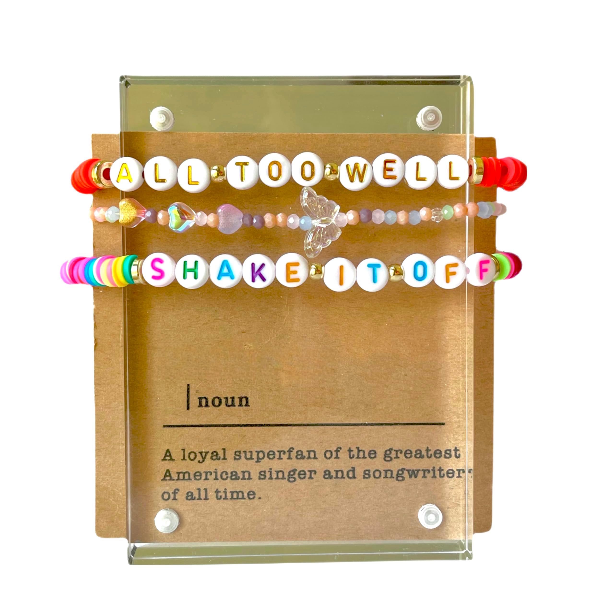 MlilAura Music-Inspired Bracelet Set for Singer Fans Friendship Bracelets (shake it off+all too well+1 butterfly)