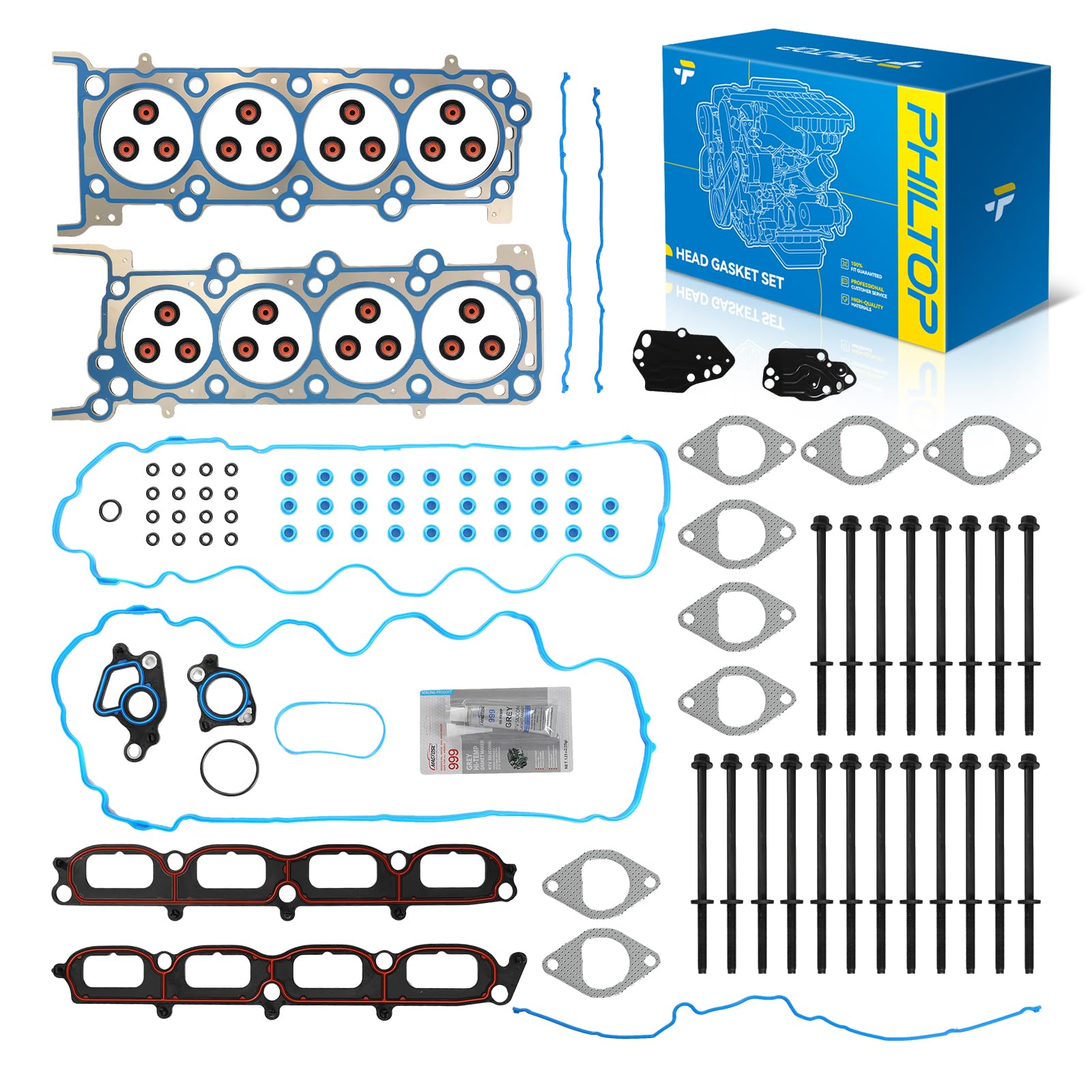 PHILTOP HS 26306 PT Engine Cylinder Head Gasket Kit Fit for Ford F-150 2004-2006, Expedition F-250 F-350 Super Duty 2005-2006, Lincoln Mark LT 2006, Navigator 2005-2006, for 5.4L Head Gasket Set