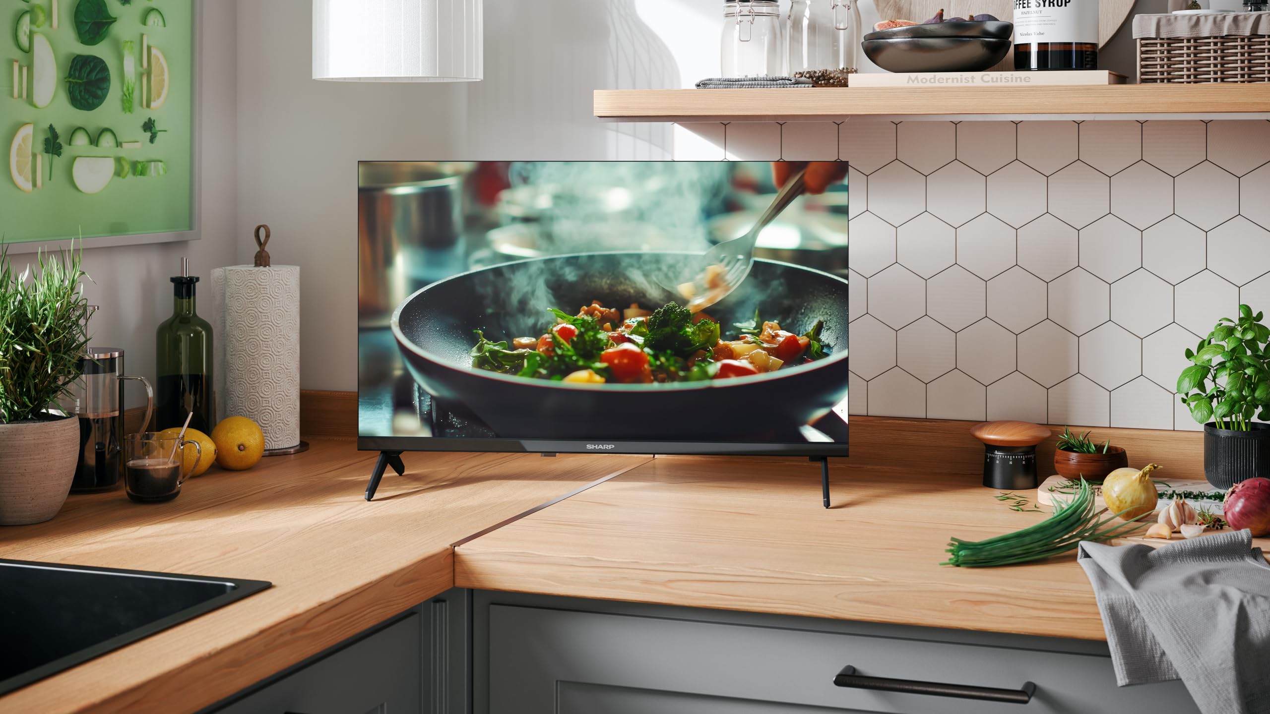 Sharp 24HA1305E - NON-SMART 24" HD, FRAMELESS, 60Hz, Sonido 2x3W, HDMIx3,USBx2, Colore nero