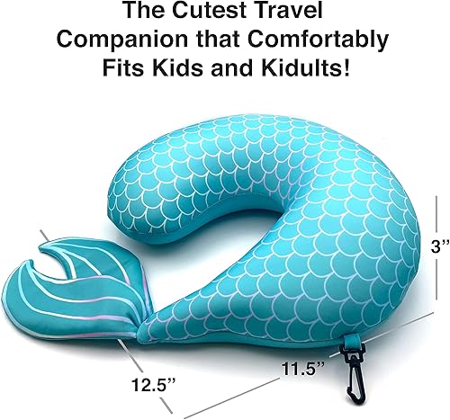 Miniatura 4 de Gamago Unicornio Kids & Kidults, bonita almohada de avión para viajes, tela ultra suave rellena con microperlas para un suave apoyo del cuello para