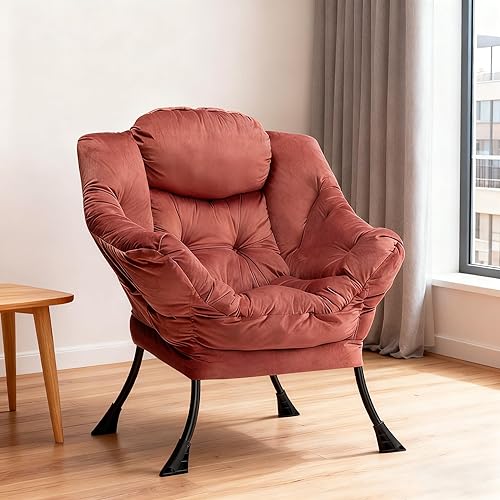 Miniatura 7 de HollyHOME - Silla perezosa con reposabrazos y bolsillo lateral, silla de sala cómoda y decorativa, sillón de sofá para sala de estar, recámara,