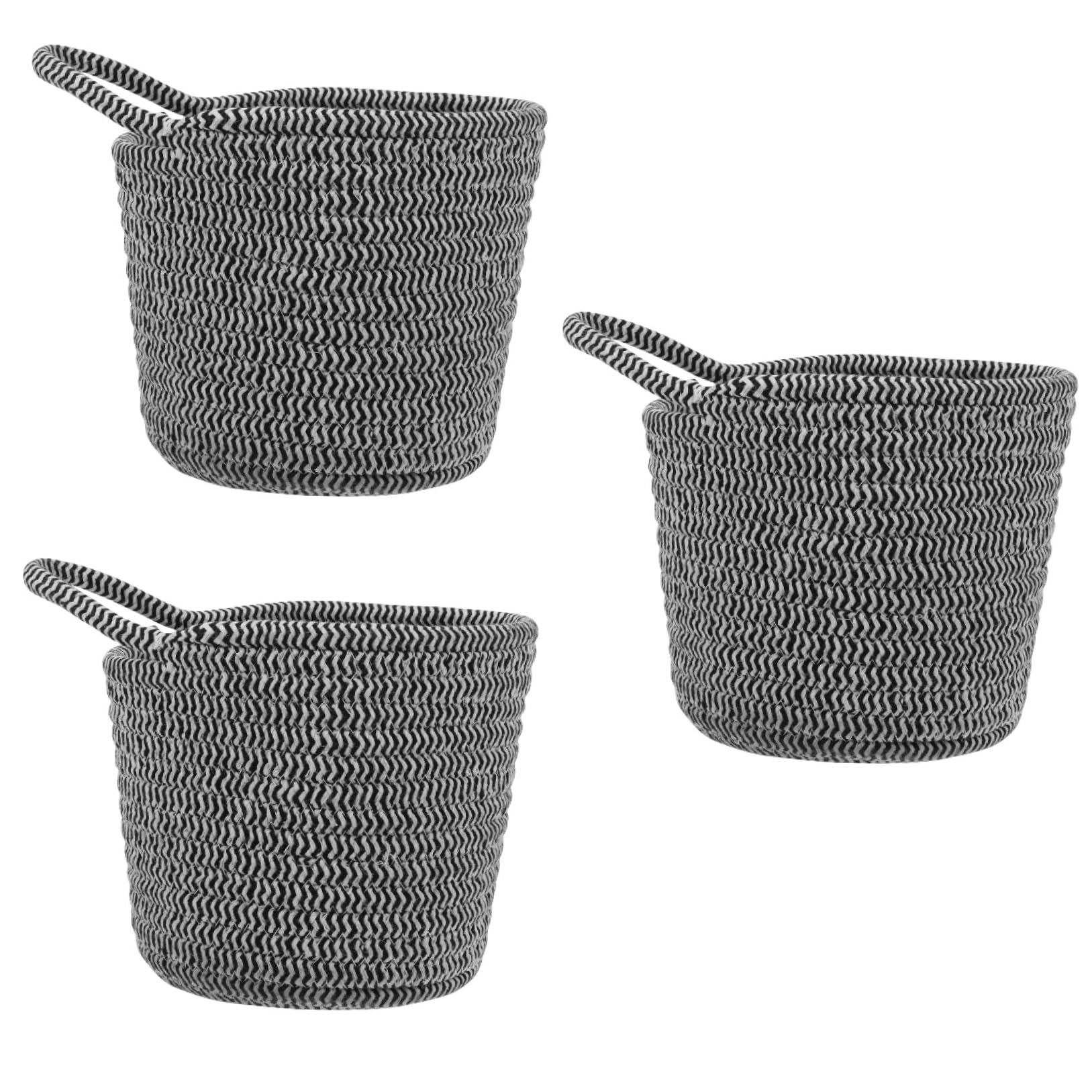 Panier de rangement tissé coton organisateur de table gris pour rangement bureau