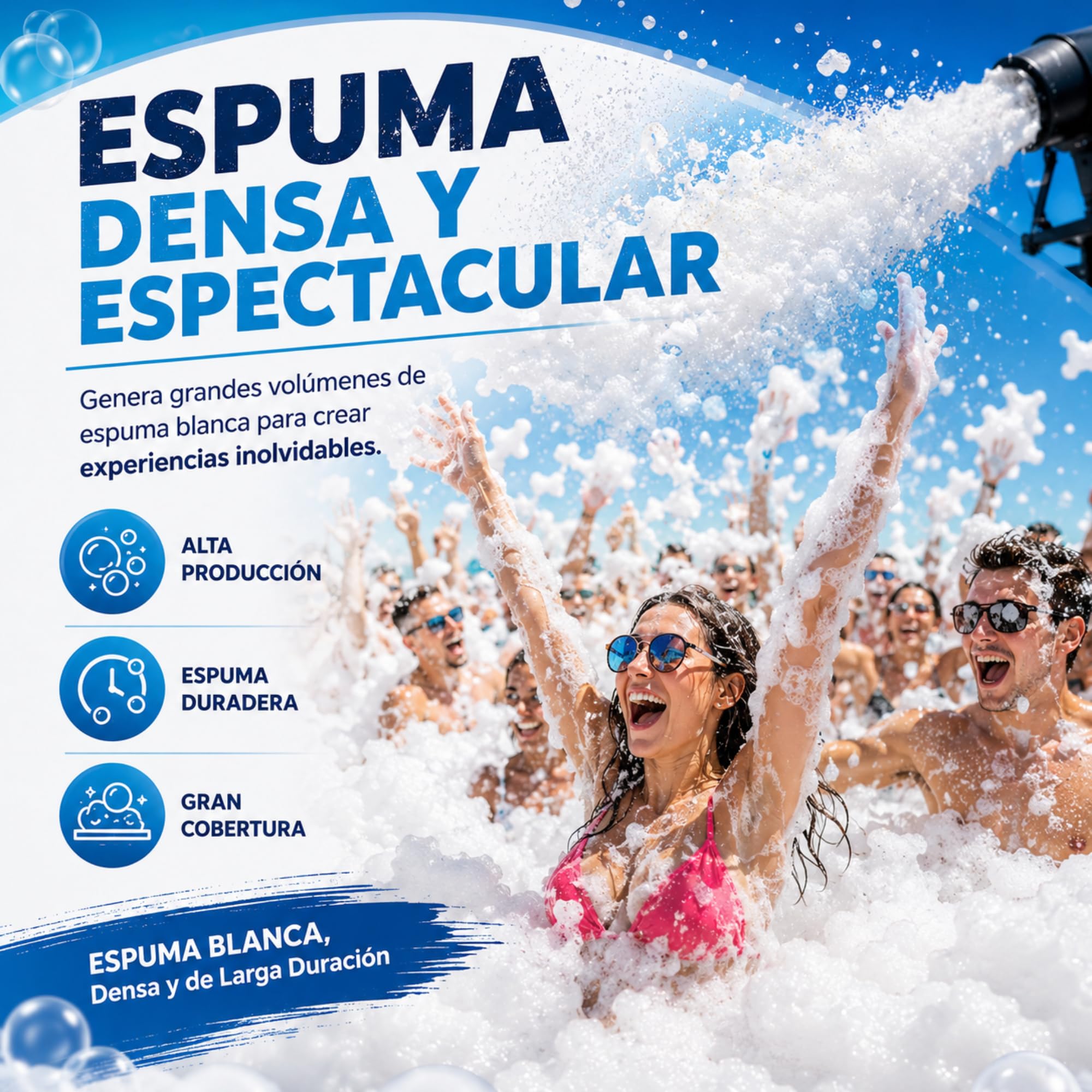 Espumógeno Líquido Concentrado 20L para Cañones de Espuma | Alta Producción de Espuma | Fiestas de Espuma, Eventos, Discotecas, Campings y Celebraciones