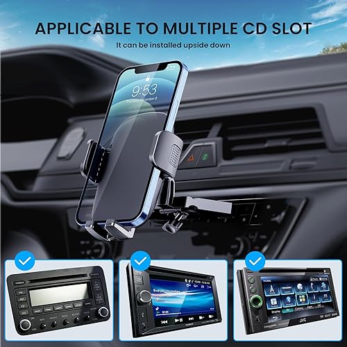 Miniatura 4 de Qifutan Soporte para teléfono de coche con goma antideslizante, rótula giratoria 360 grados y anillo de soporte ajustable para iPhone y otros
