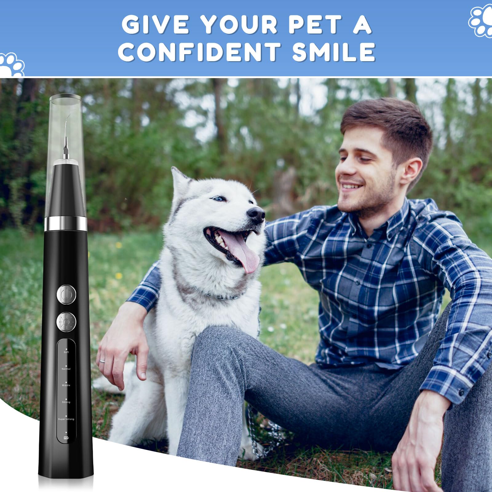 Kit de Limpieza de Dientes de Perro, Cepillo de Dientes Eléctrico Ultrasónico Para Mascotas, Cepillo de Dientes Para Cuidado Dental Para Perro y Gatos