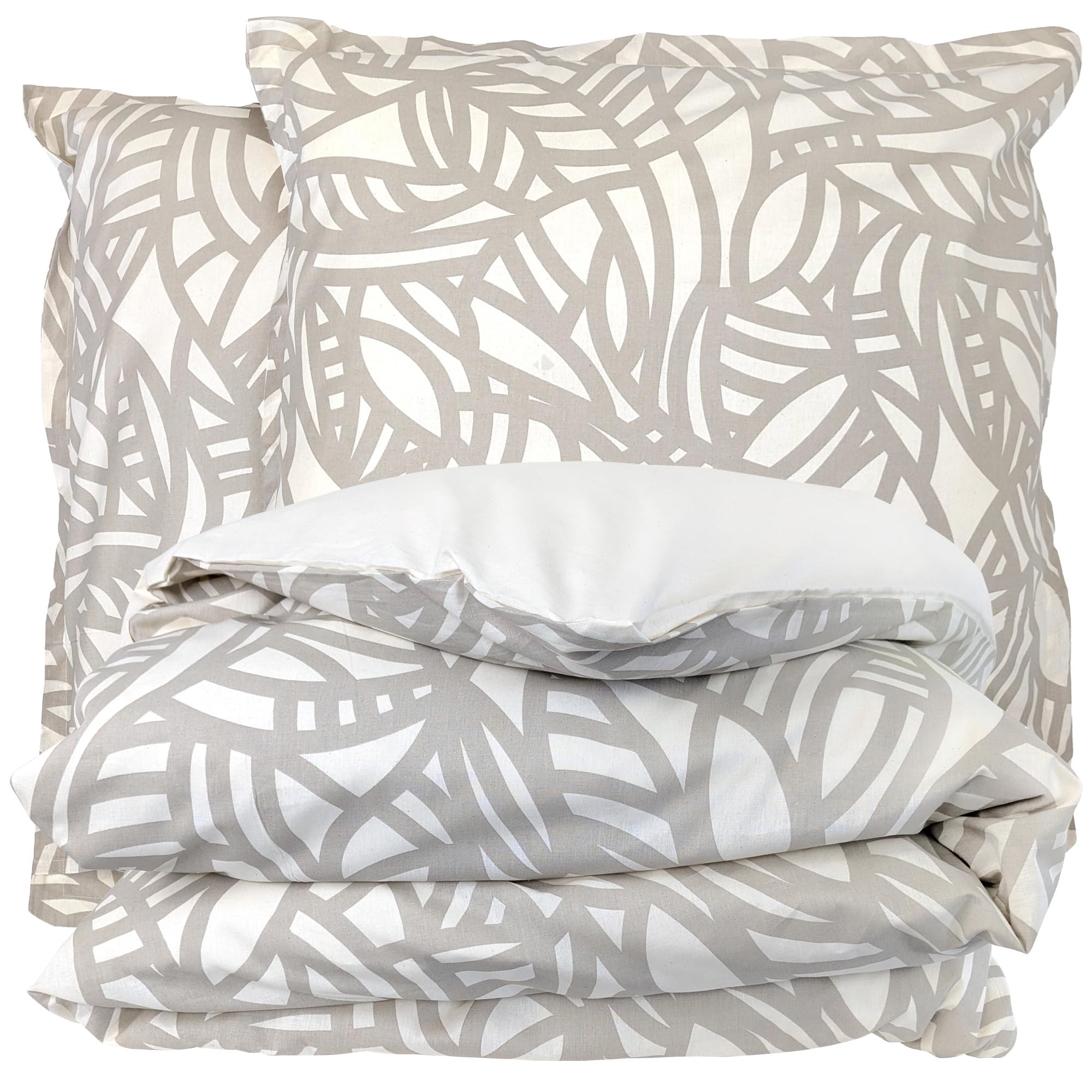 Parure 300x240 Serena en coton beige écru pour éviter les couettes trop courtes