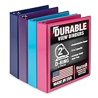 Vista 26 de Samsill Carpeta duradera de 3 anillos de 1 pulgada, fabricada en Estados Unidos, carpeta de anillos en D, cubierta transparente personalizable