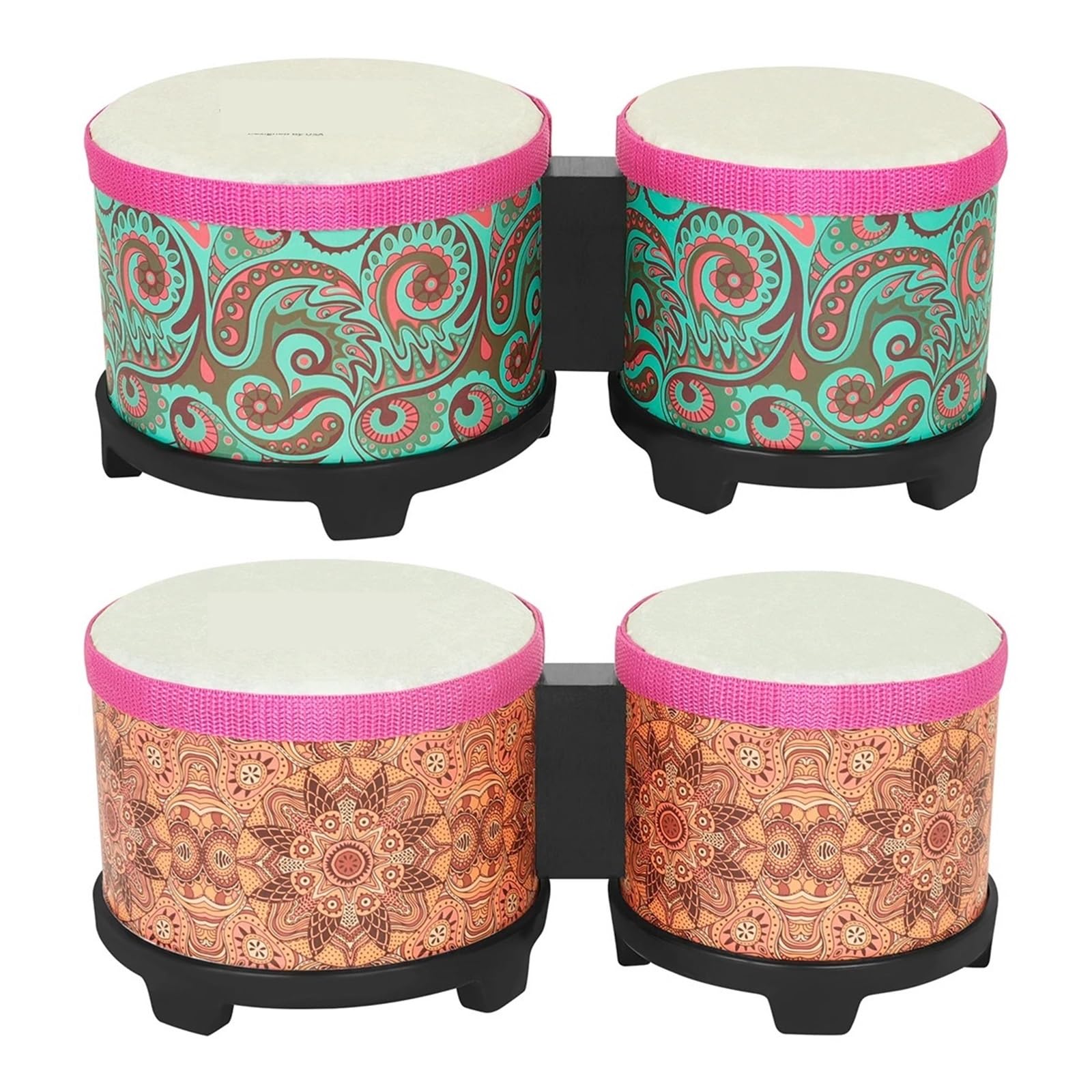 Bongos Bongo-Trommel, 5 + 6 Zoll, verbundene Handtrommel, stimmbare Trommel, professionelles Schlaginstrument for Erwachsene, Anfänger(Orange Bongo Drum)