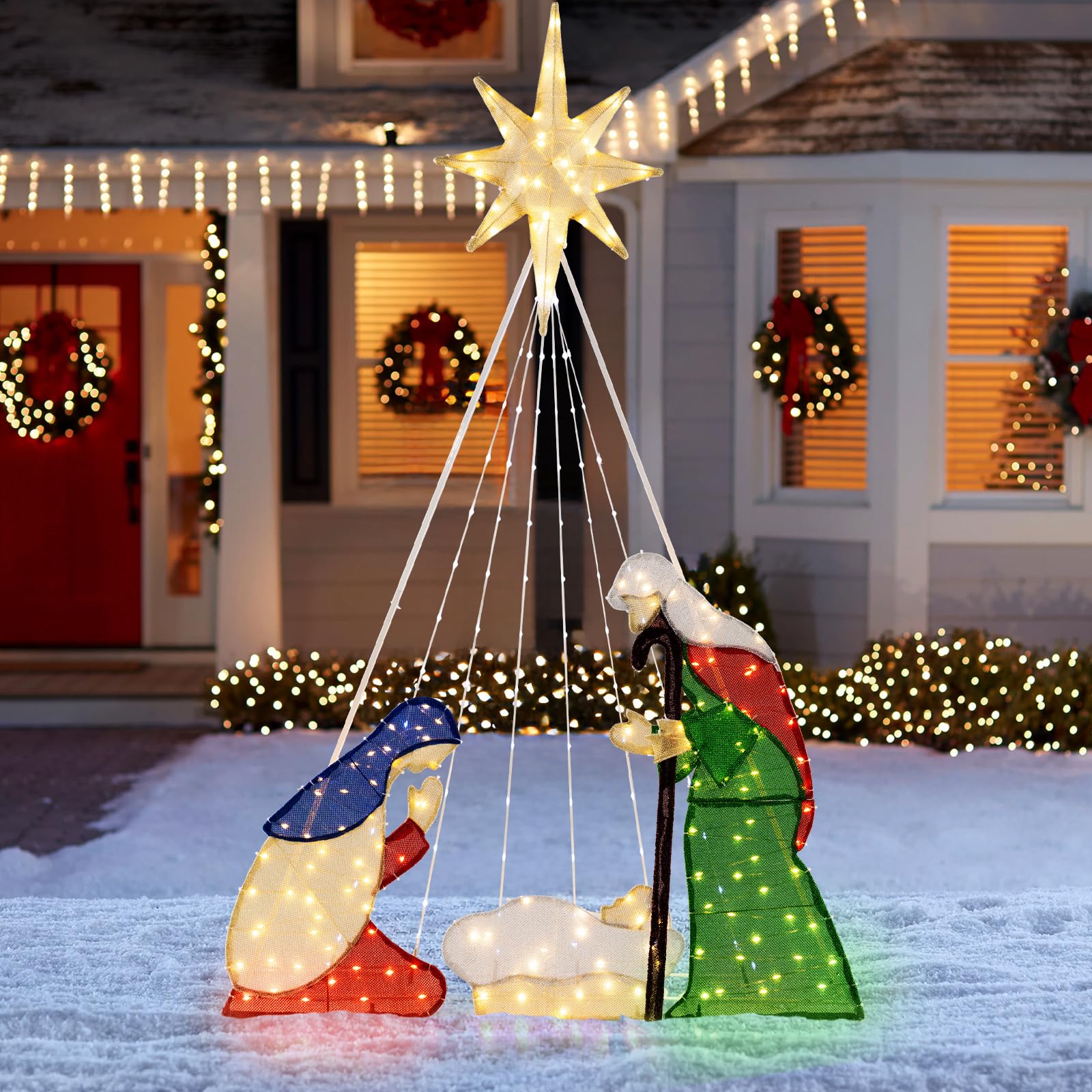 Costway 23" Christmas Santa Sleigh With 2 Tier Storage Shelf Christmas Sleigh Decoration Red