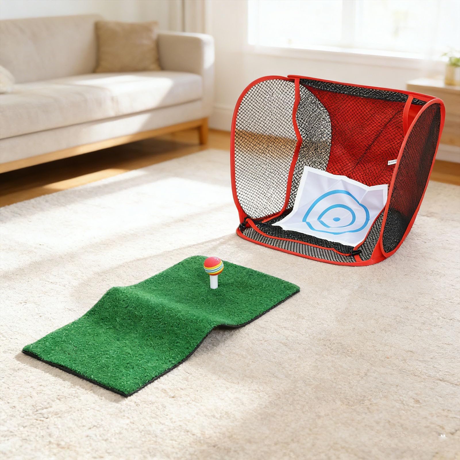 Red de Astillado de Golf, Red de Astillado Plegable con Tapete de Césped, Bolas, Perno Prisionero y Bolsa de Transporte para Entrenamiento para Práctica de Entrenamiento de