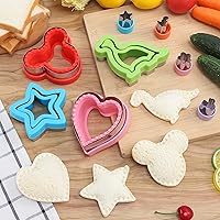 Vista 3 de Sandwich Cutter and Sealer Set,14 Pcs Sandwich Maker Bread Cutters DIY Cookie Cutters Fruit Vegetable Cutter Shapes for Kids Boys & Girls Bento