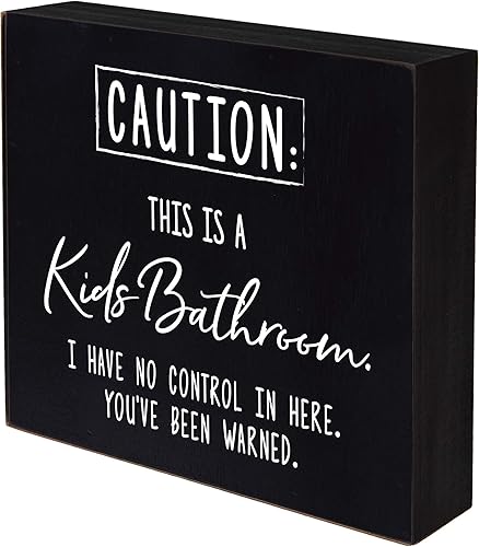 LifeSong Milestones Lindos letreros de baño de casa de campo de madera rústica, letreros de baño para decoración de baño, citas divertidas para