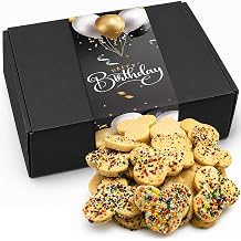 Pastry Perks Birthday Sprinkle Sugar Cookies Gift Box Gourmet Cookies with Rainbow Sprinkles, Sweet Birthday Dessert Gift Basket for Women, Men, Kids & Celebrations