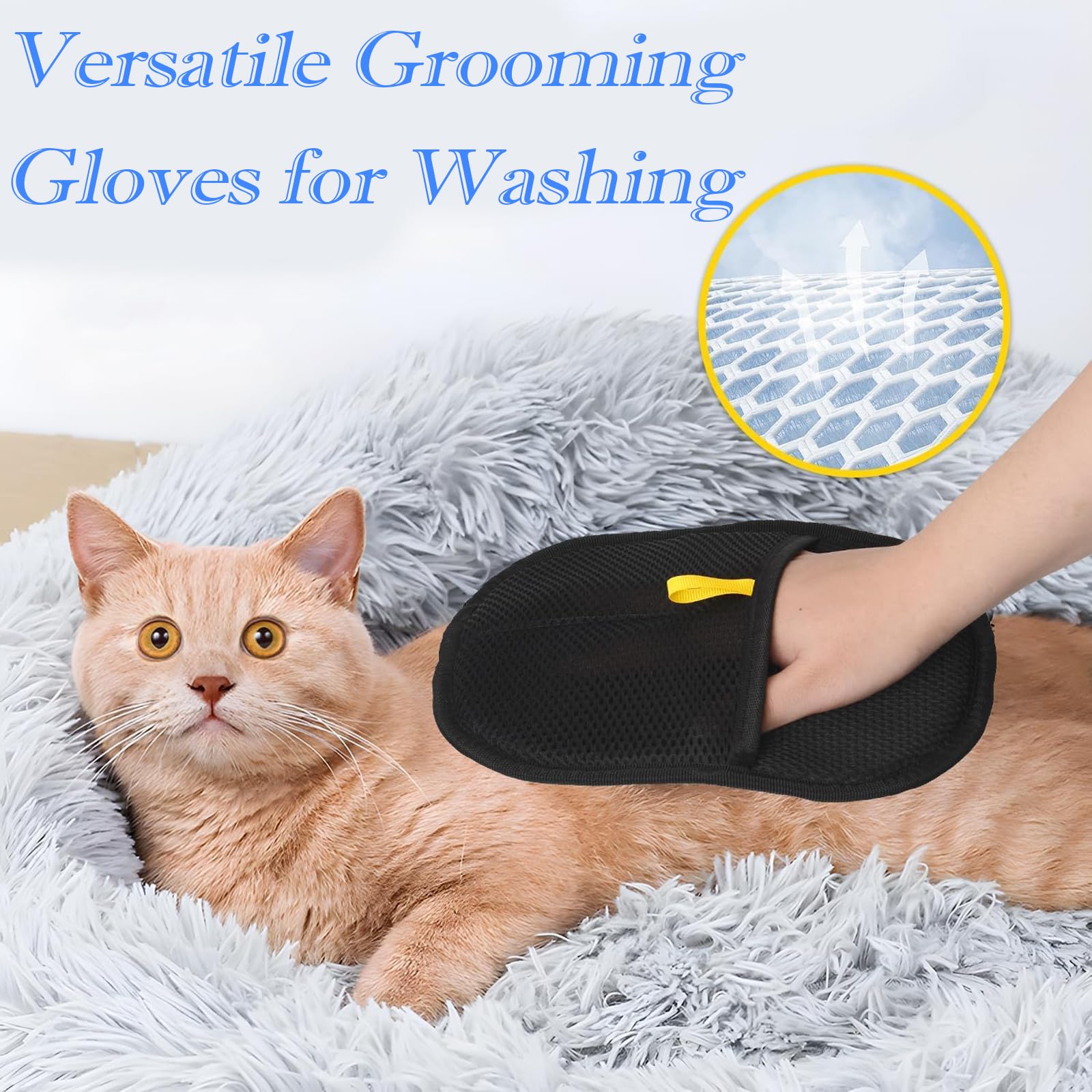 BrvDrn Handschuh Tierhaarentfernung,2 Stück Tierhaarentferner Handschuh, Pet Hair Remover Handschuhe für Katzen und Hunde, zum Waschen Entfernen von Haaren und Pflegen Haustier