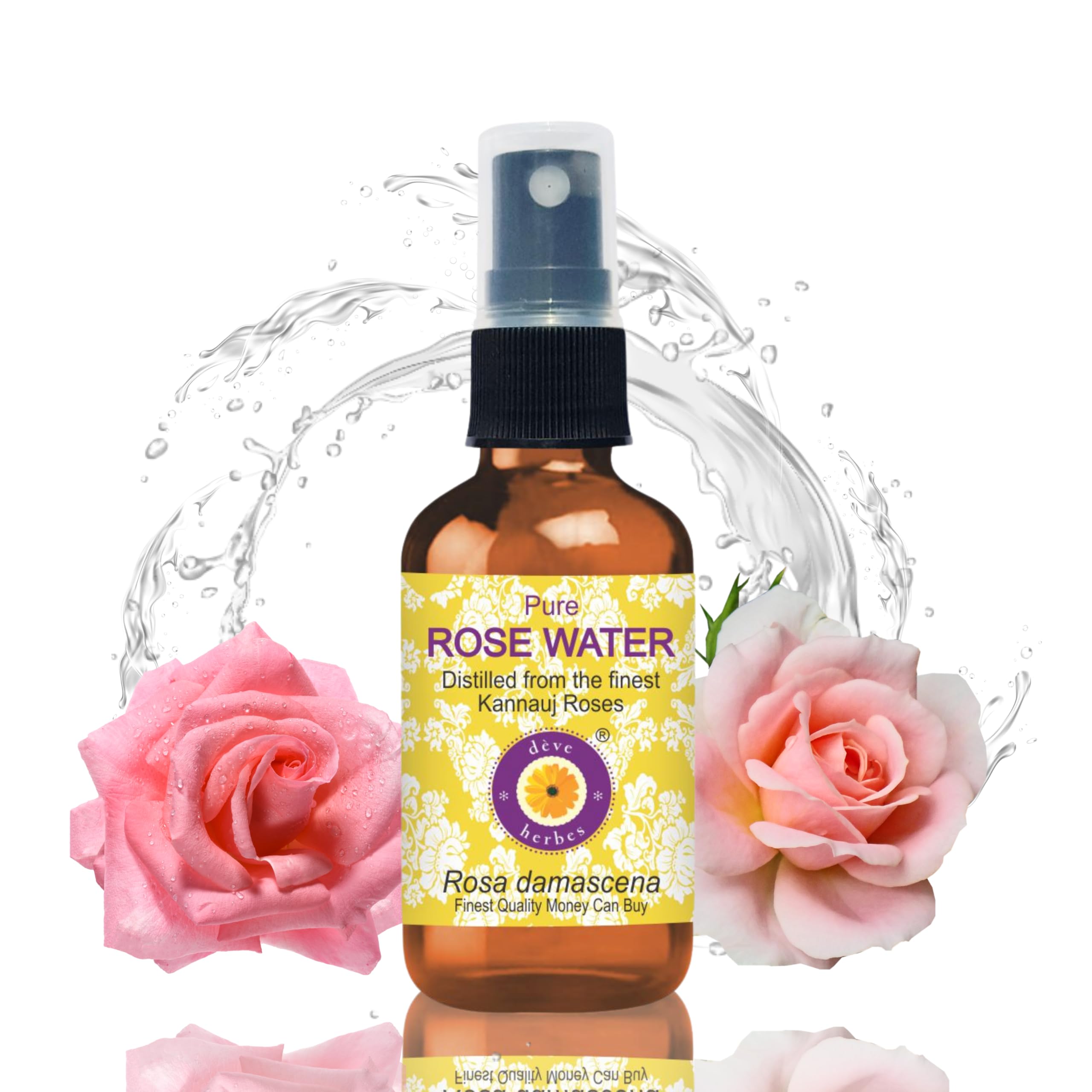 Pure Rose Water (Hydrosol) (Rosa damascena) Natural Therapeutic Grade 50ml (1.69 oz)