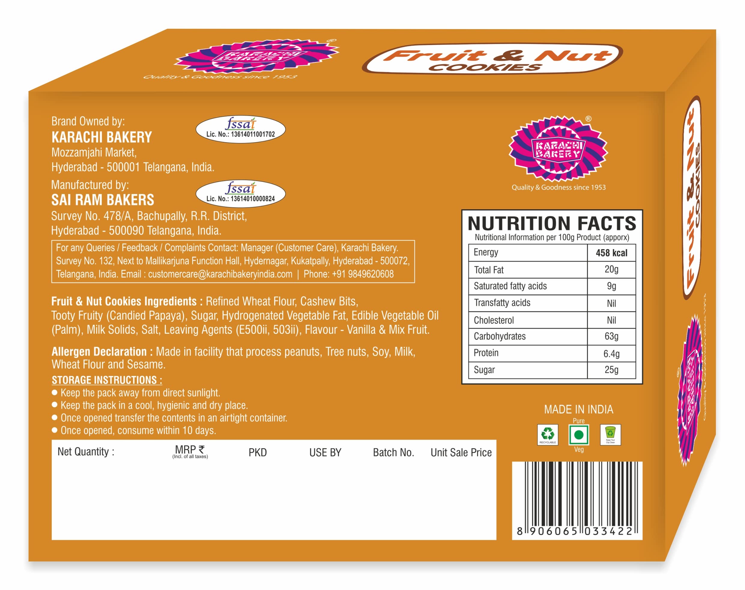 Karachi Bakery Fruit & Nut Cookies, 400g - Image 2 thumbnail