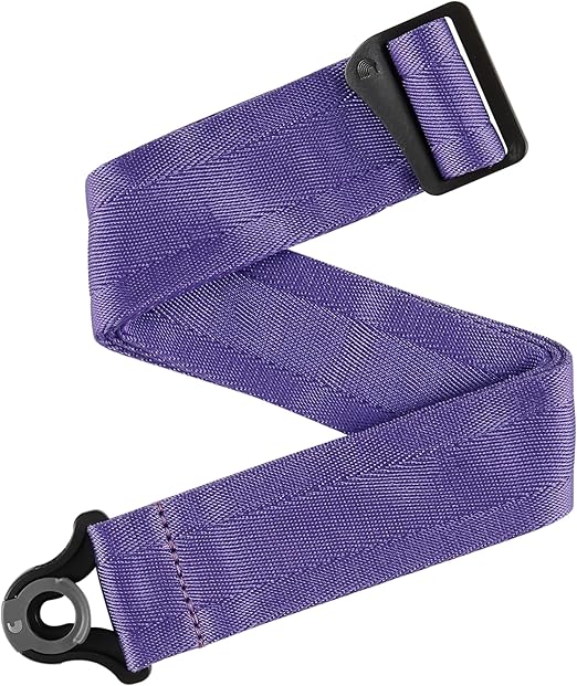 D'Addario Auto Lock Guitar Strap - Acoustic & Electric Accessories - Easy to Use Locking Straps - Uses Existing Buttons - Woven Polypro - Deep Violet