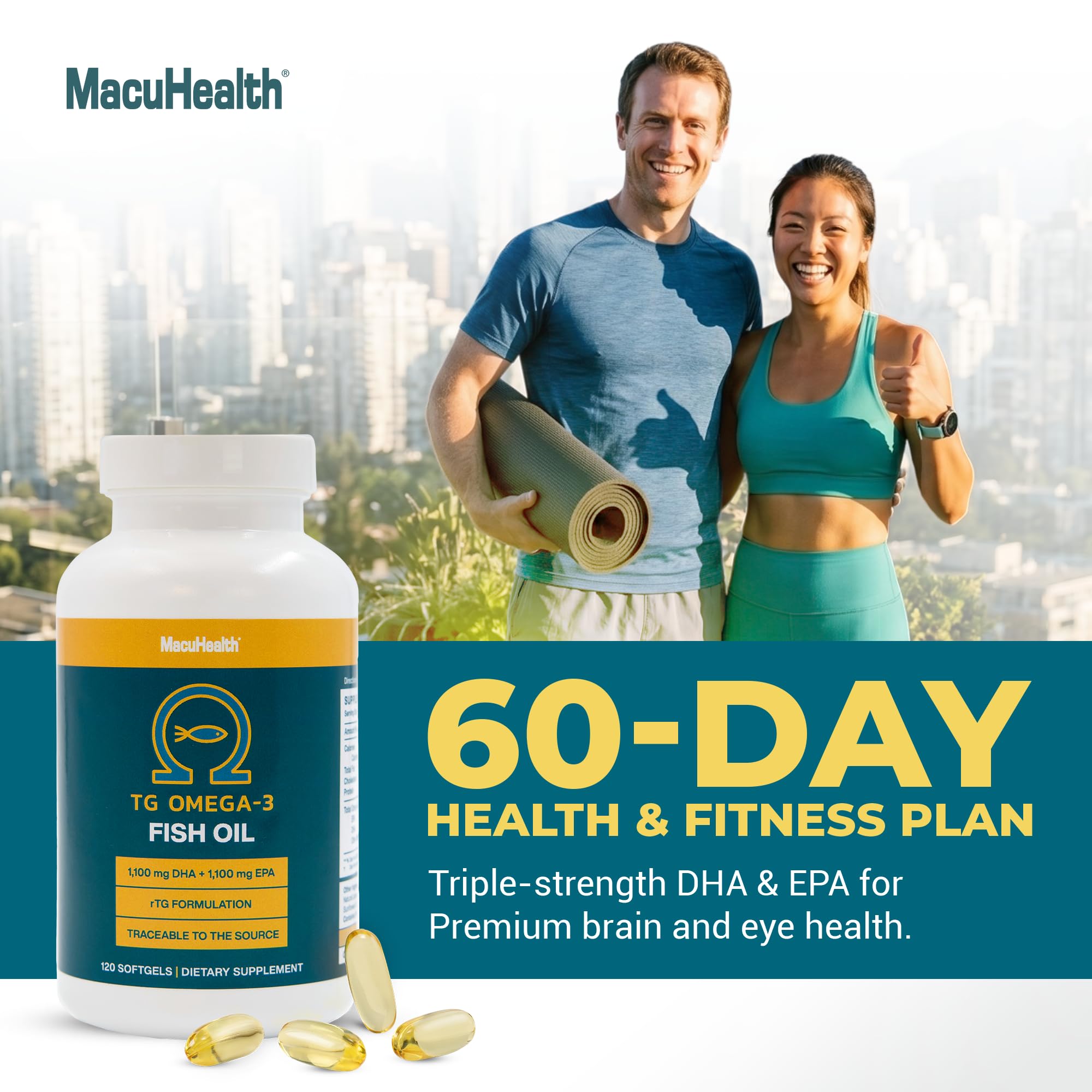 Macuhealth Omega 3 Fish Oil - 1100mg DHA, 1100mg EPA - rTG Formula — Amazon image 6