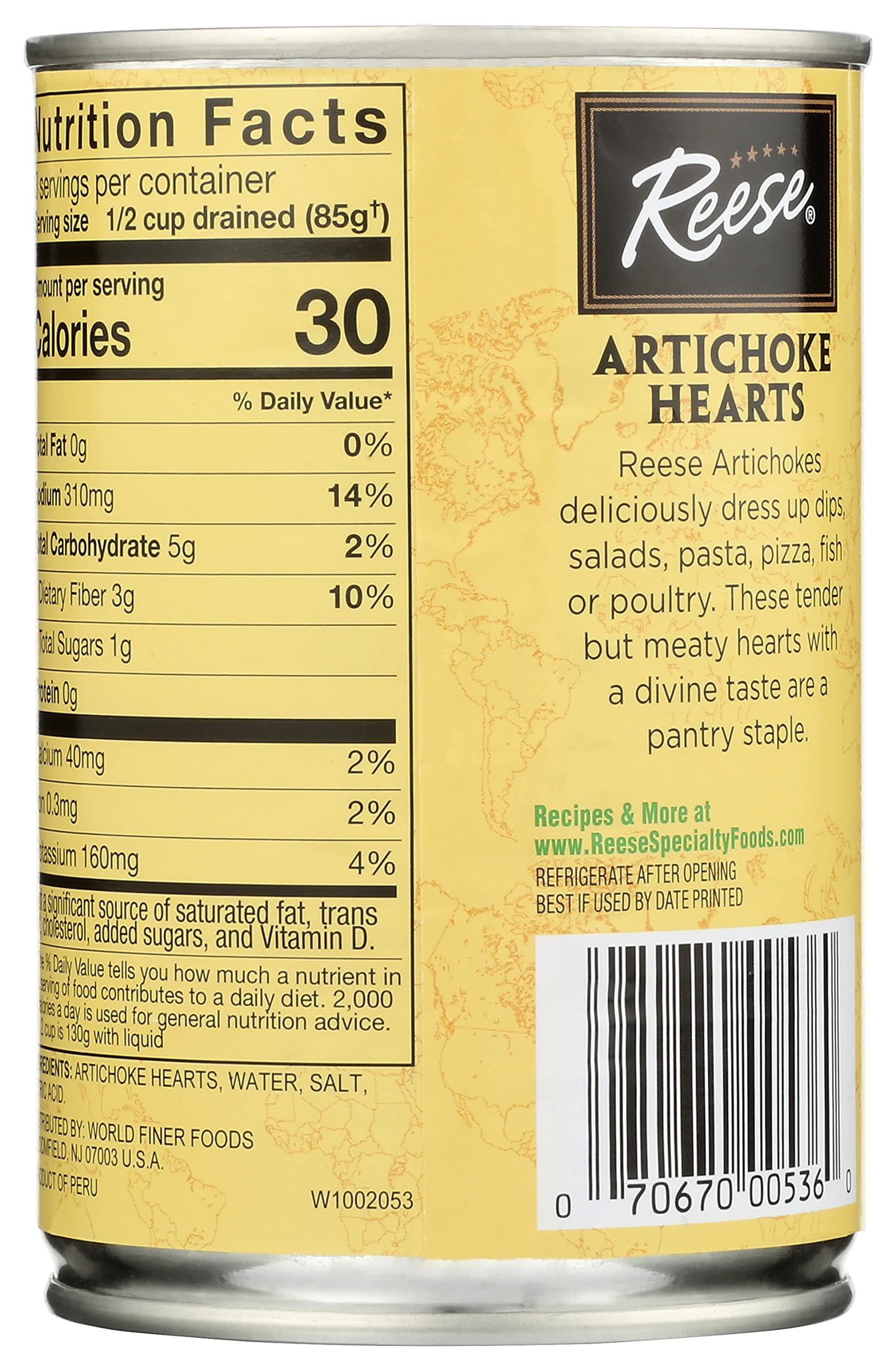 Reese Large Artichoke Hearts Non GMO, 14 Ounce (Pack of 12)