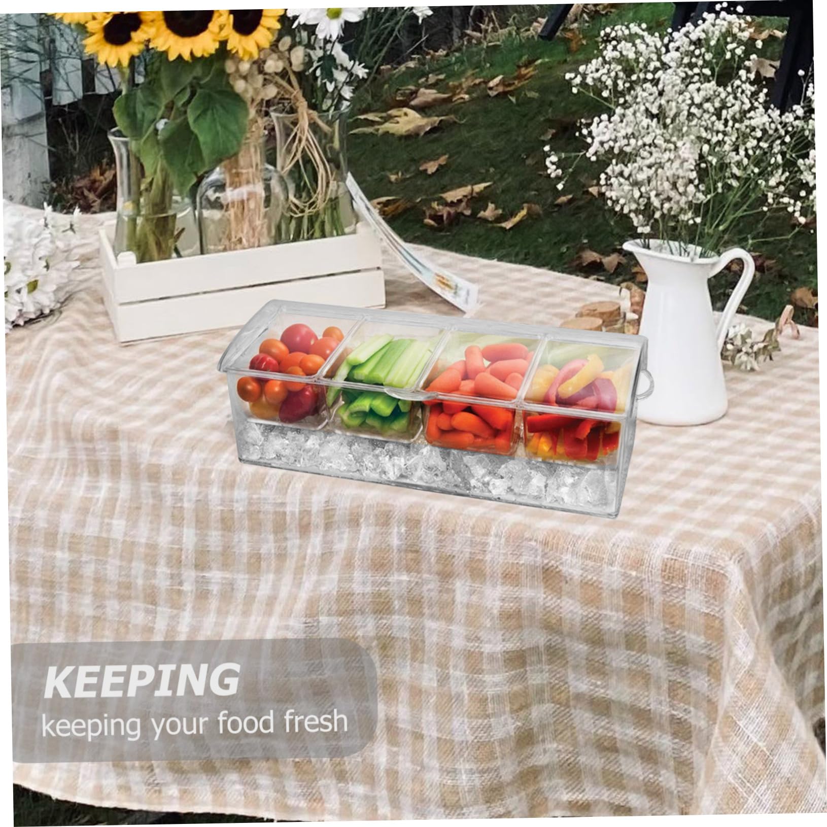 1satz Kühlschrank Organizer Mit Clips Und Löffeln Fach Unterteilte Frischhaltedose Für Snacks Obst Und Für Meal Prep Und Aufbewahrung Im Gefrierschrank
