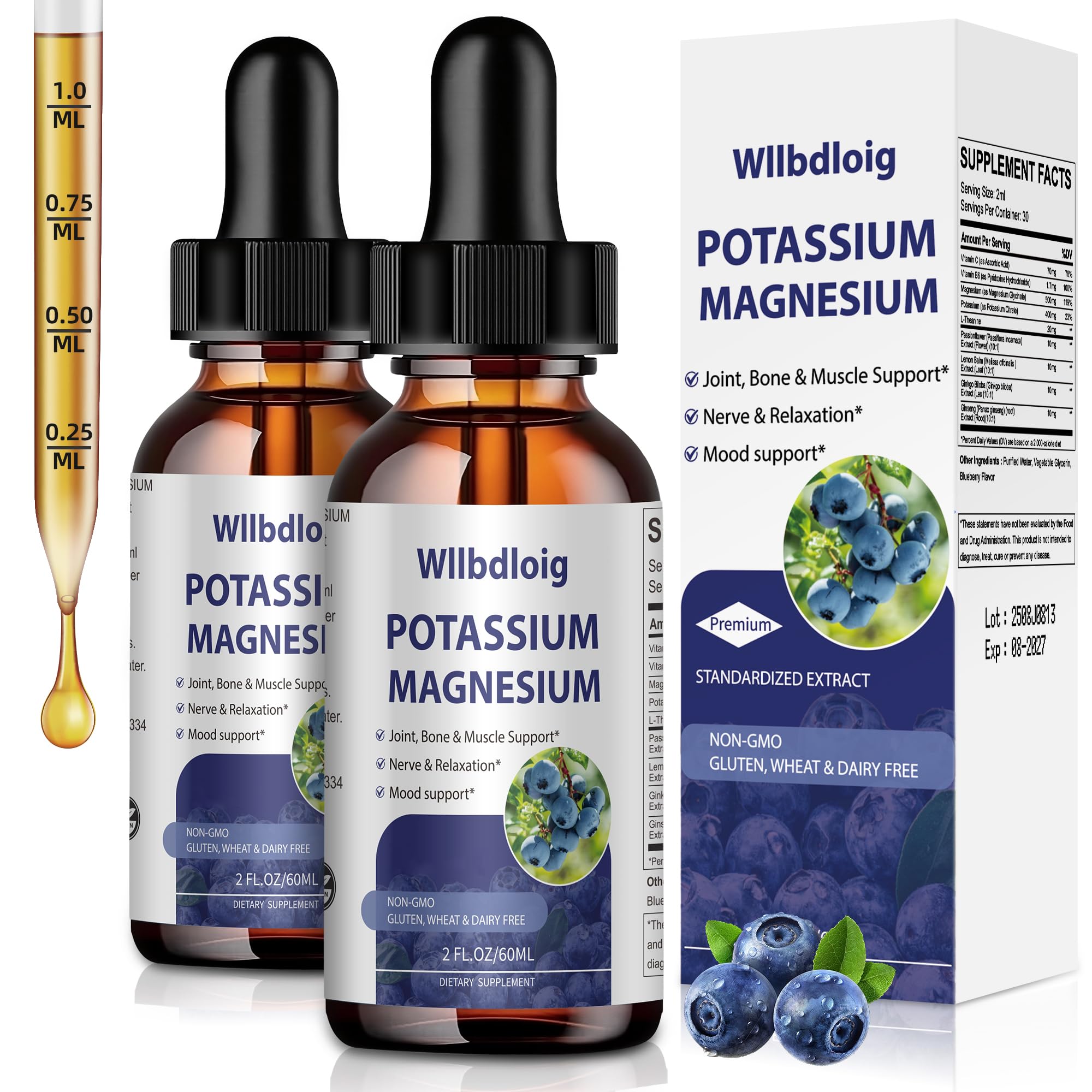 Potassium Magnesium Supplement Liquid Drops 2 Pack,High Absorption 4 Fl Oz (Pack of 1)