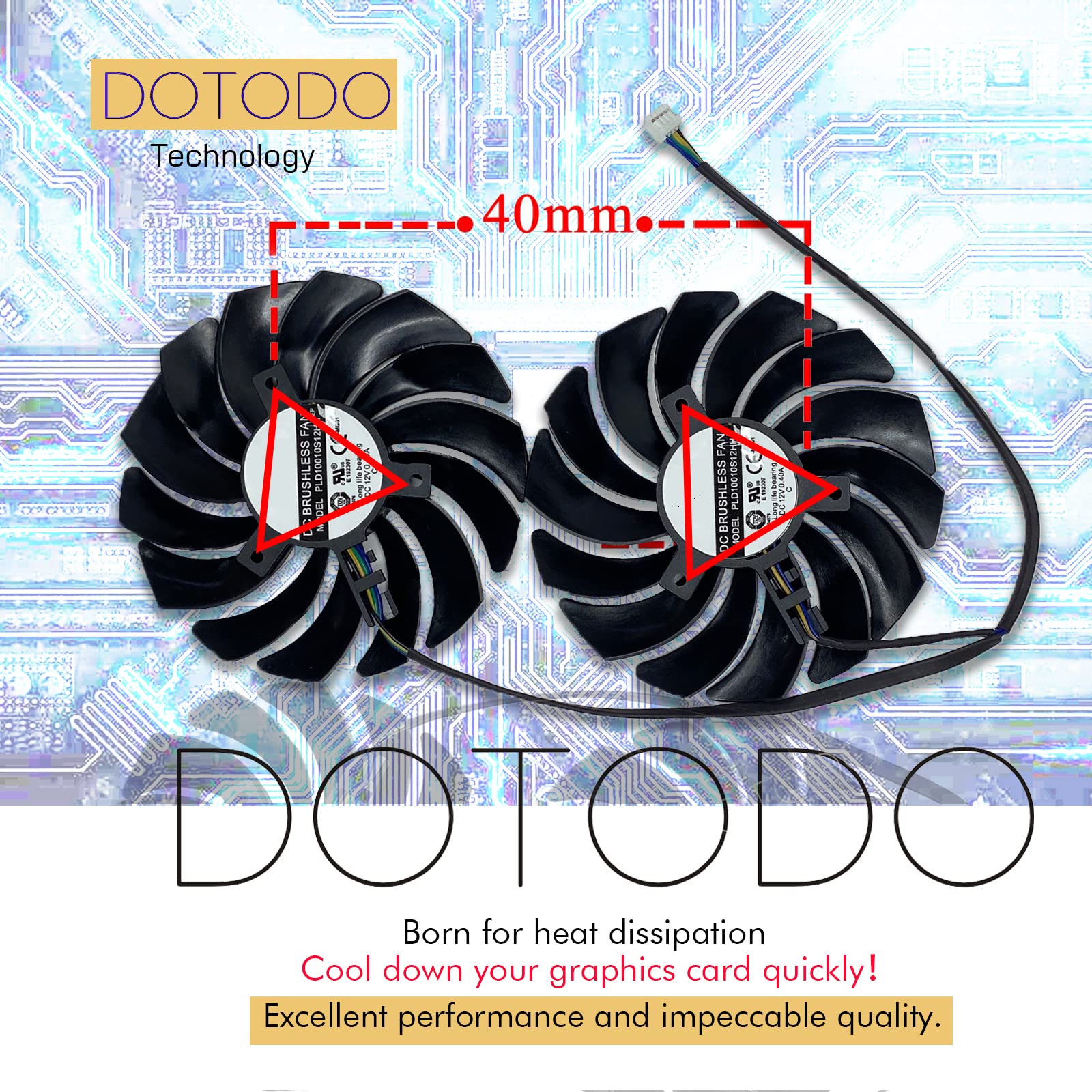 Ventilateur de refroidissement 95 mm PLD10010S12HH DC12 V 0,40 A pour MIS RX470 570 480 580 GTX1080Ti 1080 1070 1060