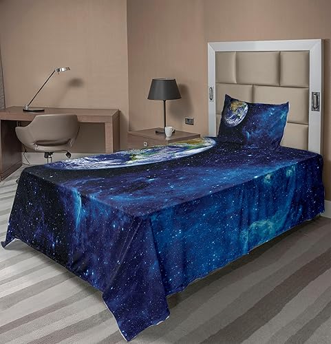 Vista 374 de Lunarable Sábana encimera de mapa del mundo, collage antiguo de mapas del Atlas antiguos, estampado vintage del grupo de civilización, suave y Beige