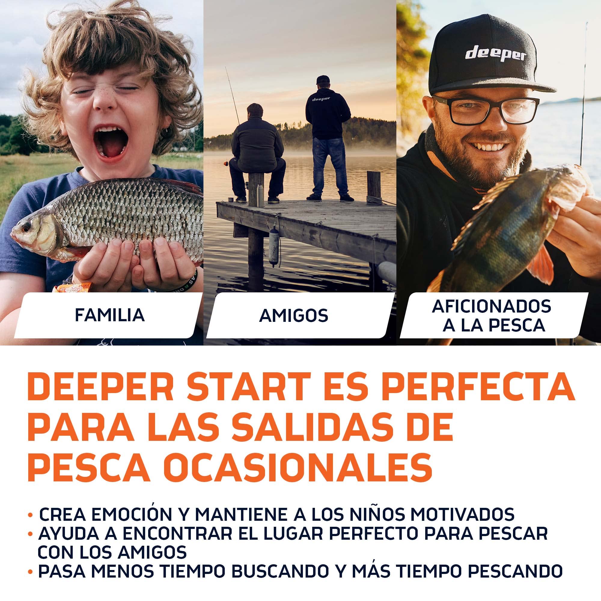 Deeper Start Sonda de Pesca Portátil con WiFi Detector Radar de Peces