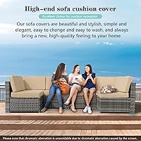 Vista 3 de 14 Piezas Fundas de Cojines para Patio Reemplazo Fundas de Cojines para Sofá de Exterior A Prueba de Salpicaduras Juego de Fundas para Sofá