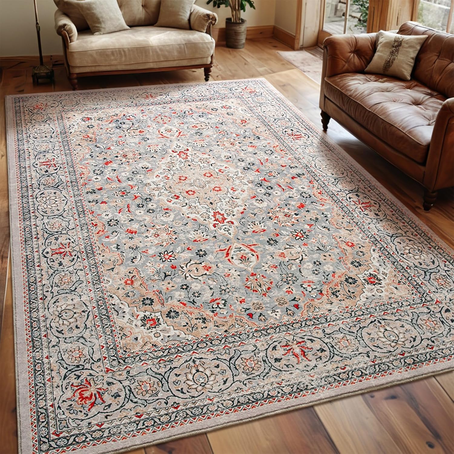 Tapis grand salon lavable résistant aux taches et glissades 200x300