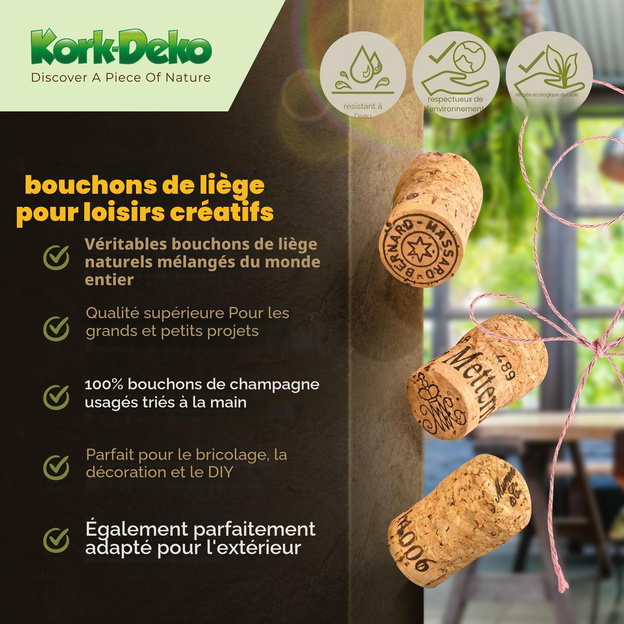 KORK-DEKO Bouchon Champagne usagé | Déco Mariage Bricolage Créations, lot de 250