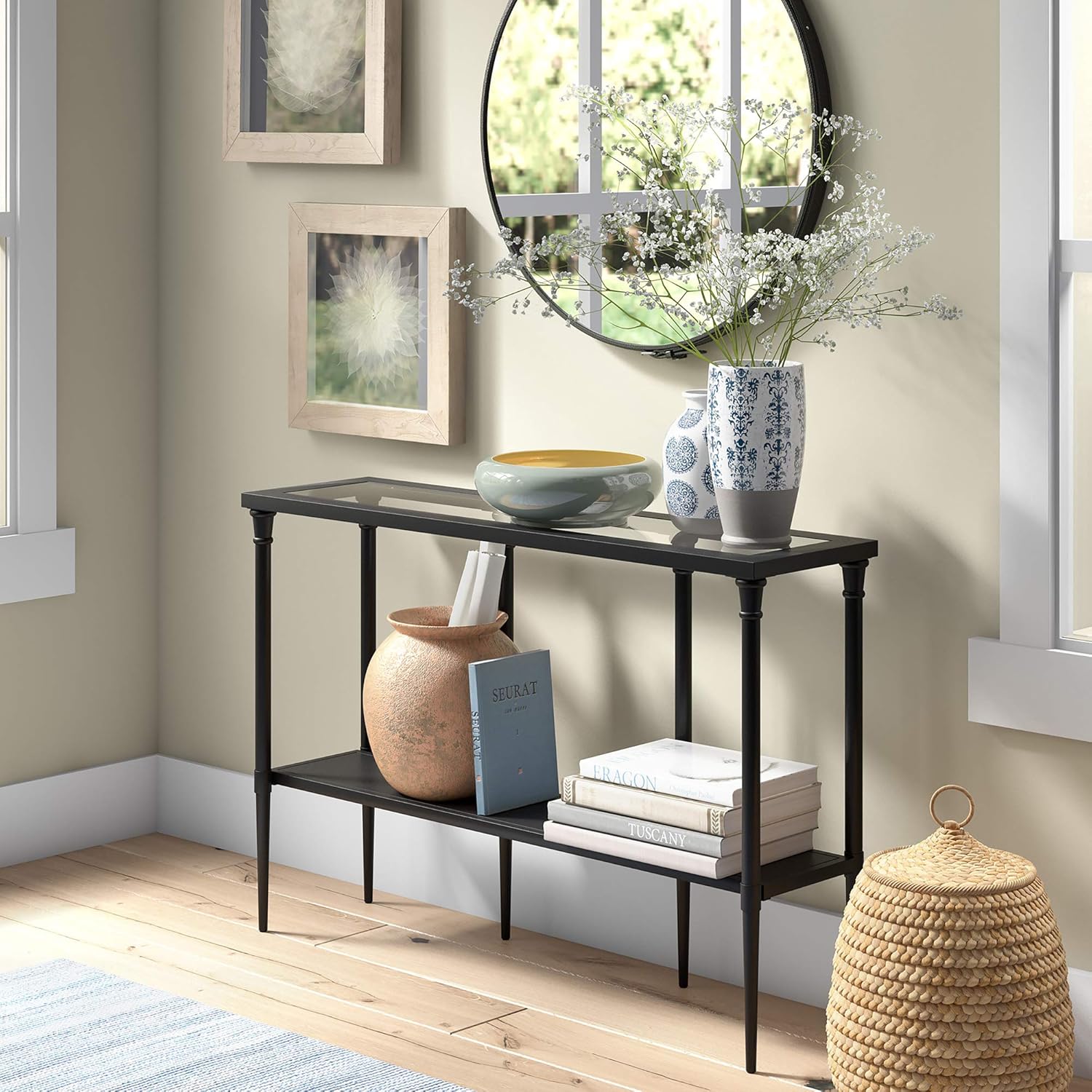 Dafna 45'' Wide Rectangular Console Table in Blackened Bronze