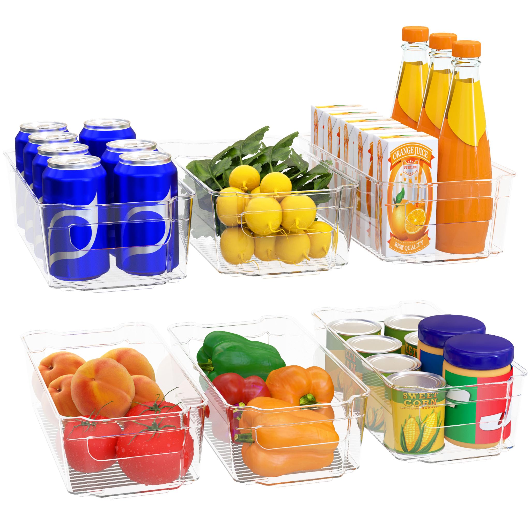 Home - Fridge Organizer Bins - Refrigerator Organizing Bins - Pantry Organizers and Storage - Stackable Storage Bins For Home & Kitchen Pantry Organization and Storage (6, Medium)