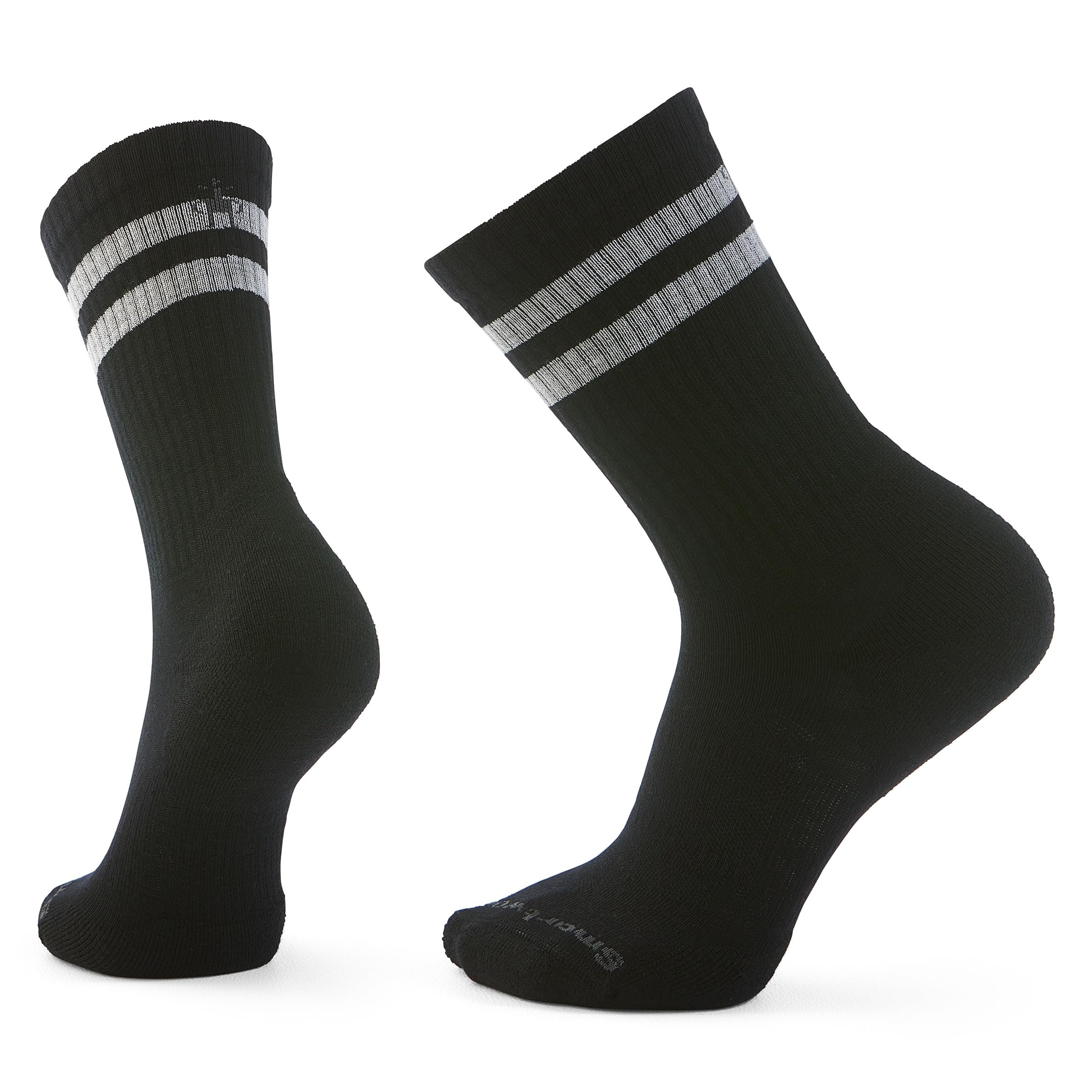 Smartwool Unisex Everyday Athletic Striped Crew Socks - Black - Small
